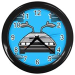 blue Delorean Wall Clock (Black)