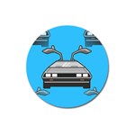 blue Delorean Magnet 3  (Round)