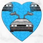 blue Delorean Jigsaw Puzzle (Heart)