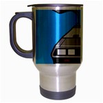 blue Delorean Travel Mug (Silver Gray)