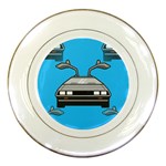 blue Delorean Porcelain Plate