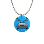 blue Delorean 1  Button Necklace