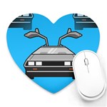 blue Delorean Heart Mousepad