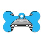 blue Delorean Dog Tag Bone (Two Sides)