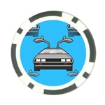 blue Delorean Poker Chip Card Guard