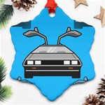 blue Delorean Ornament (Snowflake)