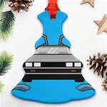 blue Delorean Christmas Tree Ornament (Two Sides)