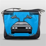 blue Delorean Messenger Bag