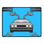 blue Delorean Double Sided Fleece Blanket (Small)