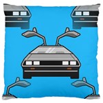 blue Delorean Large Flano Cushion Case (One Side)