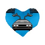 blue Delorean Standard 16  Premium Flano Heart Shape Cushion 