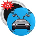 blue Delorean 3  Magnet (10 pack)