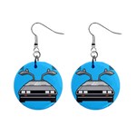 blue Delorean 1  Button Earrings