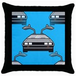 blue Delorean Throw Pillow Case (Black)