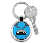 blue Delorean Key Chain (Round)