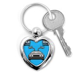 blue Delorean Key Chain (Heart)