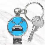 blue Delorean Nail Clippers Key Chain