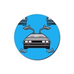 blue Delorean Rubber Round Coaster (4 pack)