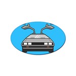 blue Delorean Sticker (Oval)