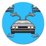 blue Delorean Magnet 5  (Round)