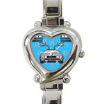 blue Delorean Heart Italian Charm Watch