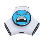 blue Delorean 3-Port USB Hub