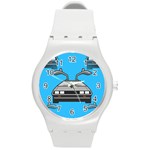 blue Delorean Round Plastic Sport Watch (M)