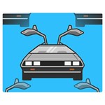 blue Delorean Double Sided Flano Blanket (Medium)