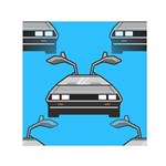 blue Delorean Small Satin Scarf (Square)