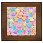 valentines candy hearts Framed Tile