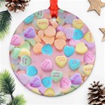 valentines candy hearts Ornament (Round)