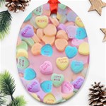 valentines candy hearts Ornament (Oval)