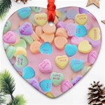 valentines candy hearts Ornament (Heart)