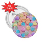 valentines candy hearts 2.25  Button (10 pack)