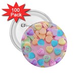 valentines candy hearts 2.25  Button (100 pack)