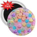 valentines candy hearts 3  Magnet (10 pack)