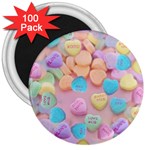 valentines candy hearts 3  Magnet (100 pack)