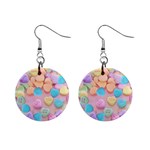 valentines candy hearts 1  Button Earrings