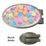 valentines candy hearts Money Clip (Oval)