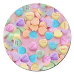 valentines candy hearts Magnet 5  (Round)