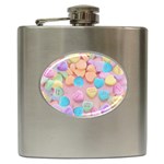 valentines candy hearts Hip Flask (6 oz)