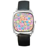 valentines candy hearts Square Metal Watch