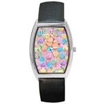 valentines candy hearts Barrel Style Metal Watch