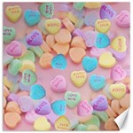 valentines candy hearts Canvas 12  x 12 