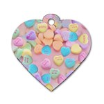 valentines candy hearts Dog Tag Heart (One Side)