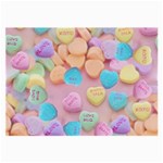 valentines candy hearts Large Glasses Cloth