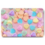 valentines candy hearts Large Doormat