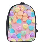 valentines candy hearts School Bag (XL)