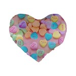 valentines candy hearts Standard 16  Premium Heart Shape Cushion 