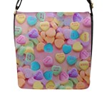 valentines candy hearts Flap Closure Messenger Bag (L)